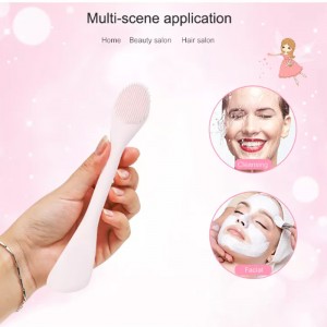 Maschera di silicone Applicatore maschera per la cura della pelle per la cura del viso a doppio cucchiaio spatola a doppia estremità per trucco, base, crema, lozione, crema idratante, gel, esfoliante, maschera di argilla