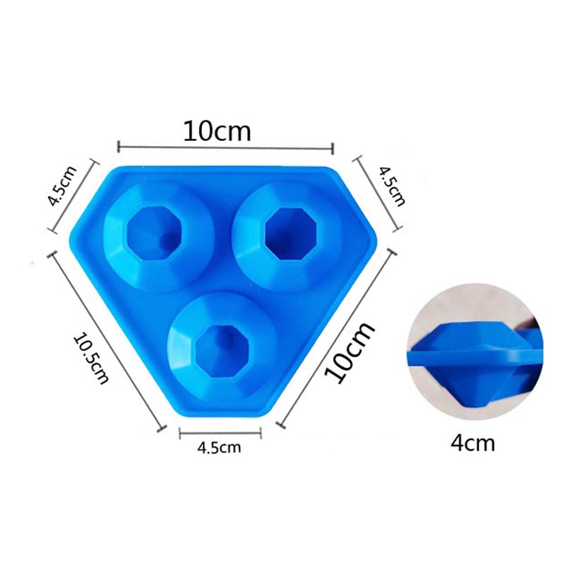 3 fori in silicone diamanti vassoio di diamante silicone vassoio per bombe da bagno whisky, caramelle, sapone e mestieri fai -da -te, lavastoviglie sicuro, riutilizzabile