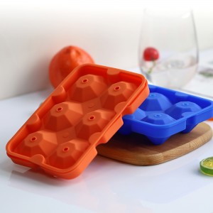 Diamond Ice Cube stampi Reusibili Silicone Flexible 6-Uce Paraker con coperchio per cocktail di whisky rilassante, facile rilascio di vassoio di ghiaccio con coperte con coperture